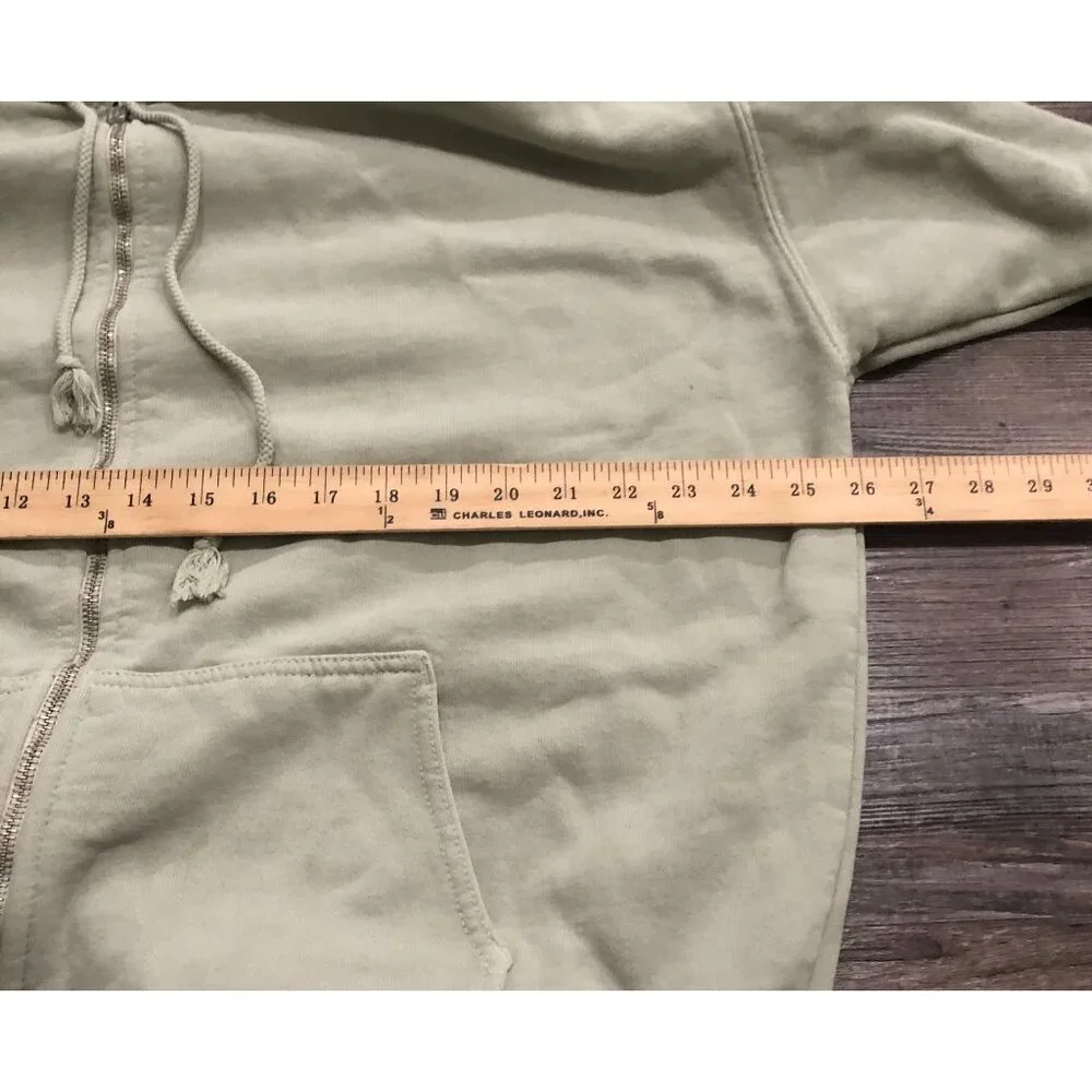 Brandy Melville John Galt Womens XL Light Green Full Zip Oversized Hoodie - Picture 4 of 5